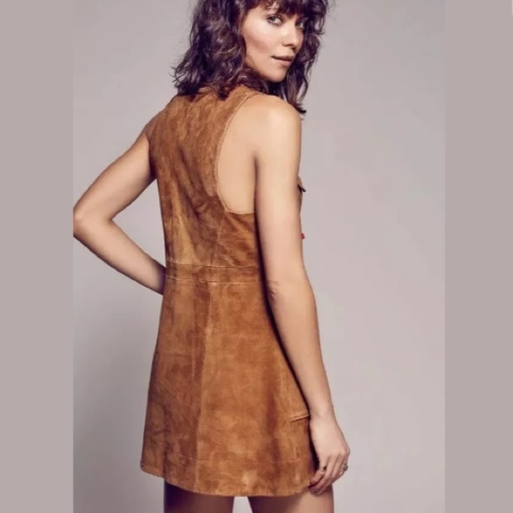 Free People Suede Retro Jumper Dress - Picture 3 of 6